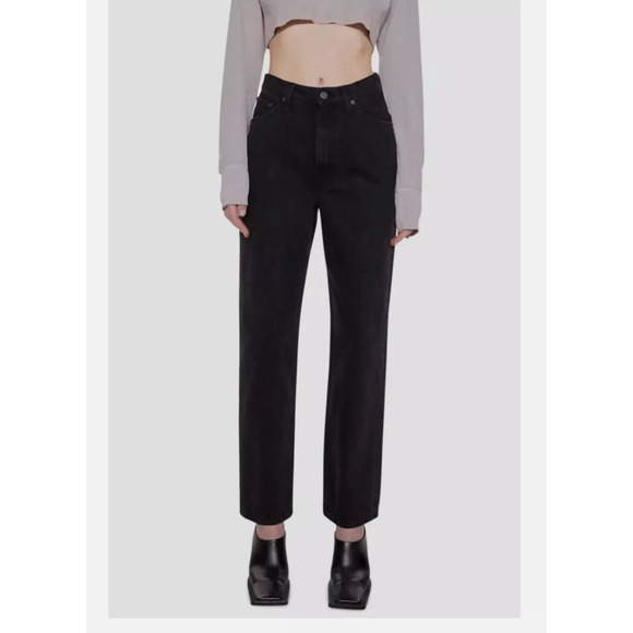 MOTHER SNACKS💕 Double Stack Hover High Waist Ankle Straight Leg Jeans Size 26 - Picture 1 of 8